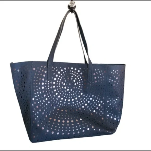 BATH & BODY WORKS Metallic Sheen Tote With Laser Cut Out Detail Grey One Size - Picture 4 of 8